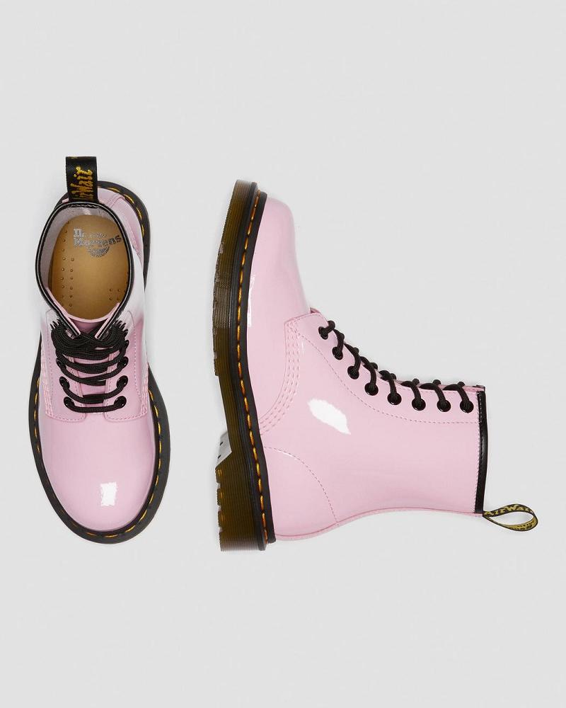 Women's Dr Martens 1460 Patent Leather Lace Up Boots Pink | AU 194QMA